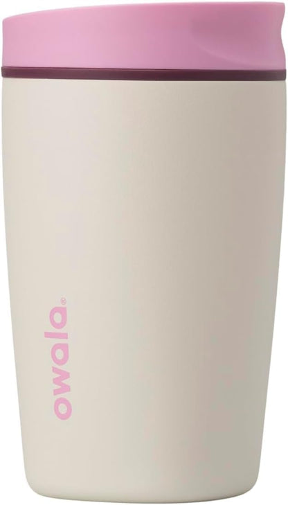 SmoothSip Slider Insulated Stainless Steel Coffee Tumbler, Reusable Iced Coffee Cup, Hot Coffee Travel Mug, BPA Free 20 oz, Grey/Blue (High Dive)