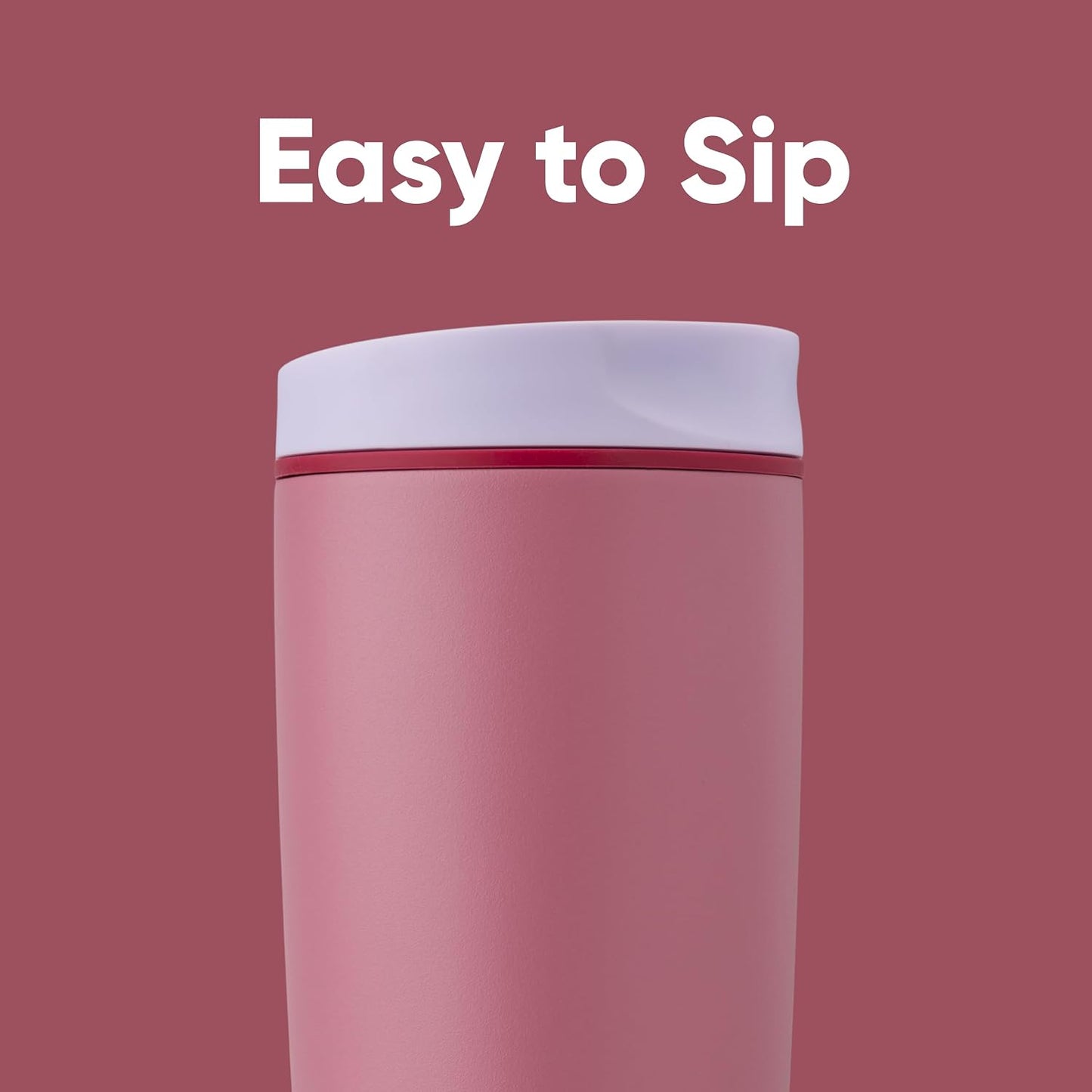 SmoothSip Slider Insulated Stainless Steel Coffee Tumbler, Reusable Iced Coffee Cup, Hot Coffee Travel Mug, BPA Free 20 oz, Grey/Blue (High Dive)