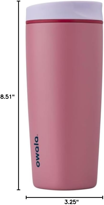 SmoothSip Slider Insulated Stainless Steel Coffee Tumbler, Reusable Iced Coffee Cup, Hot Coffee Travel Mug, BPA Free 20 oz, Grey/Blue (High Dive)