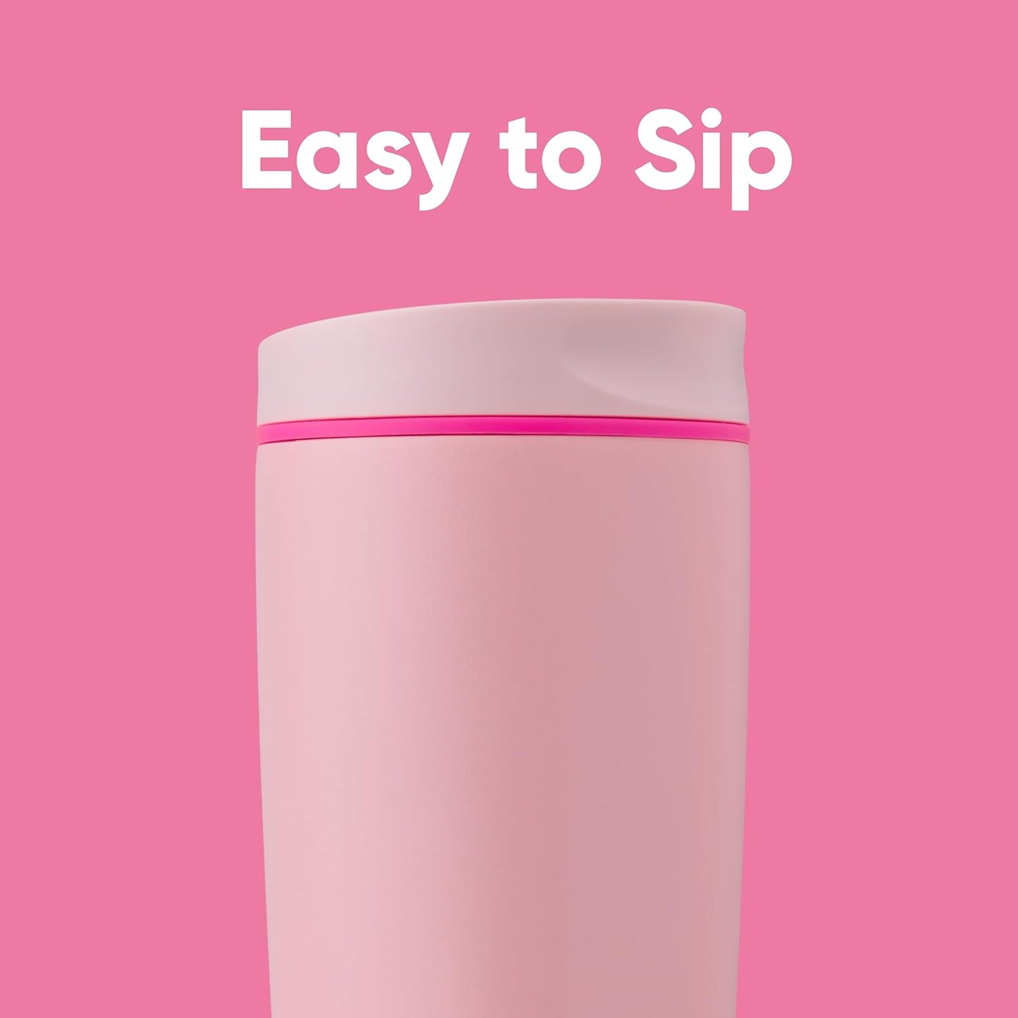 SmoothSip Slider Insulated Stainless Steel Coffee Tumbler, Reusable Iced Coffee Cup, Hot Coffee Travel Mug, BPA Free 20 oz, Grey/Blue (High Dive)