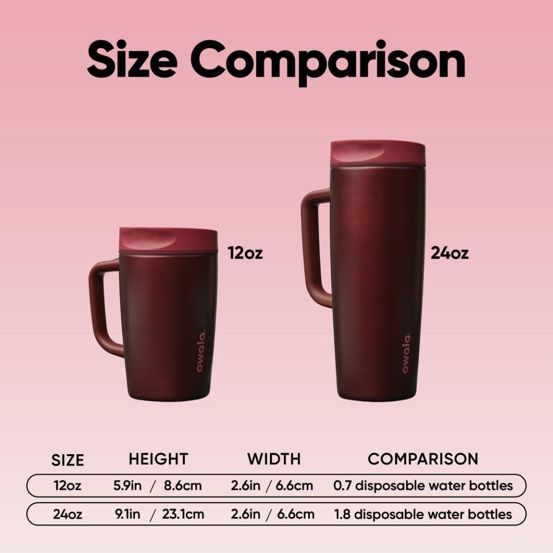 SmoothSip Slider Insulated Stainless Steel Coffee Tumbler, Reusable Iced Coffee Cup, Hot Coffee Travel Mug, BPA Free 20 oz, Grey/Blue (High Dive)