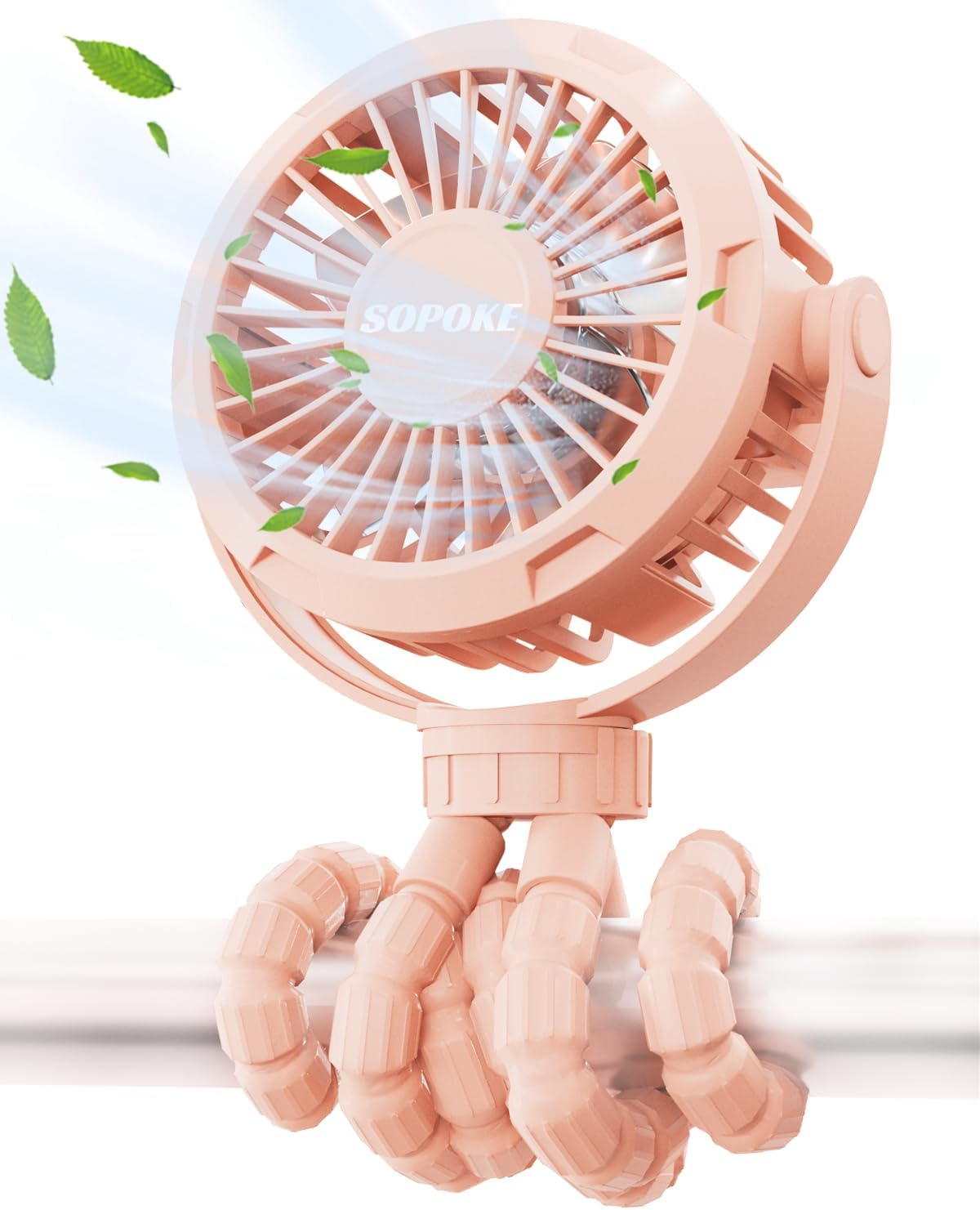 3 Speed Mini Rechargeable Baby Stroller Fan, Black