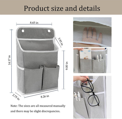 2-Pack Hanging Storage Organizer, Over The Door Hanging Bags/Wall Baskets Storage with Pockets for Home, RV, Office and More (2, Grey)