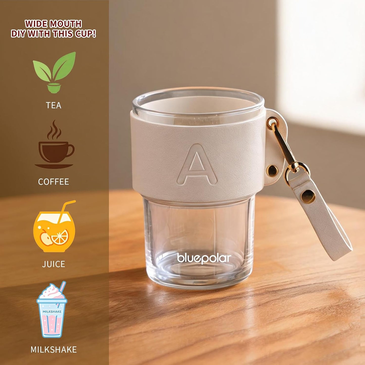 Monogrammed Gifts for Women-Personalized Glass Tumbler with Straw,Custom Iced Coffee Cups with Lids as Wedding Birthday Mothers Day Gift for Her Wife Bride（T）