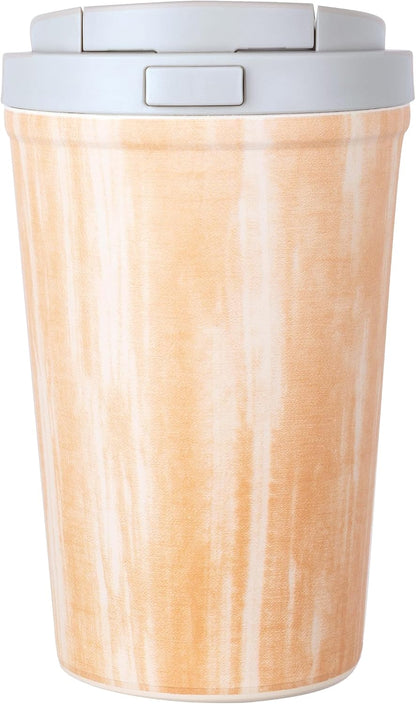 13oz Insulated Travel Coffee Mug, Hot & Iced Coffee Cups with Lids, White | 100% Leak Proof, Stainless Steel Vacuum Insulated, Cup holder Friendly, One-Touch Open, To Go, Reusable, Coffee Tumbler