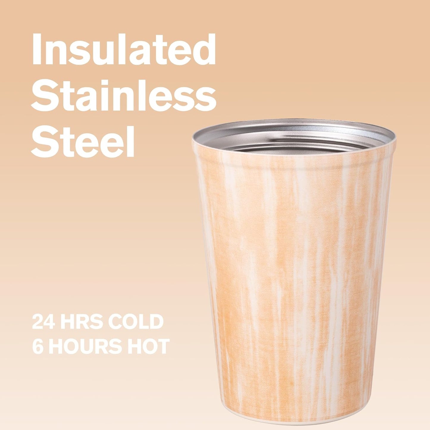 13oz Insulated Travel Coffee Mug, Hot & Iced Coffee Cups with Lids, White | 100% Leak Proof, Stainless Steel Vacuum Insulated, Cup holder Friendly, One-Touch Open, To Go, Reusable, Coffee Tumbler