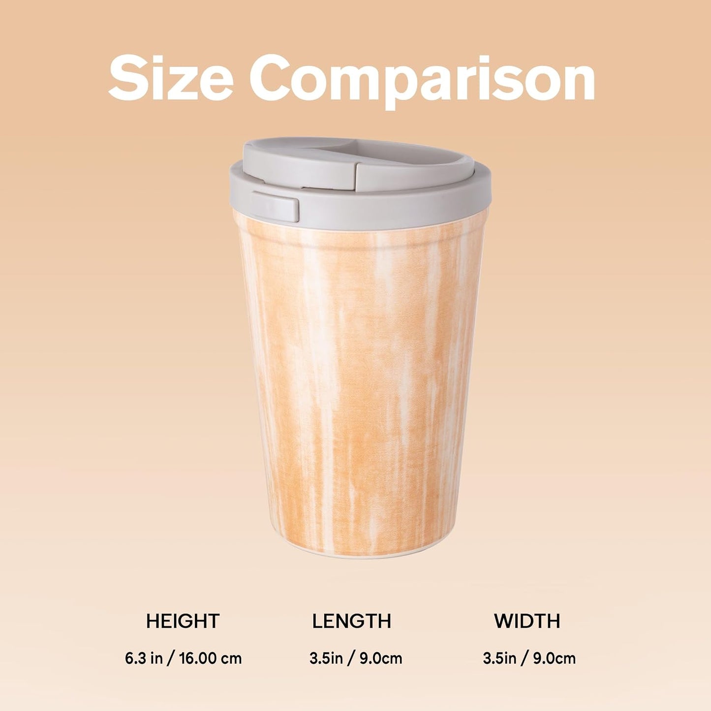 13oz Insulated Travel Coffee Mug, Hot & Iced Coffee Cups with Lids, White | 100% Leak Proof, Stainless Steel Vacuum Insulated, Cup holder Friendly, One-Touch Open, To Go, Reusable, Coffee Tumbler