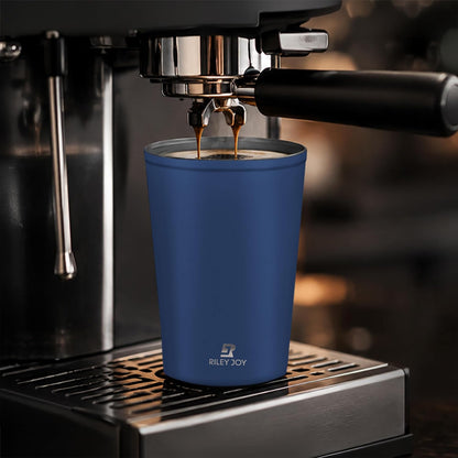 13oz Insulated Travel Coffee Mug, Hot & Iced Coffee Cups with Lids, White | 100% Leak Proof, Stainless Steel Vacuum Insulated, Cup holder Friendly, One-Touch Open, To Go, Reusable, Coffee Tumbler