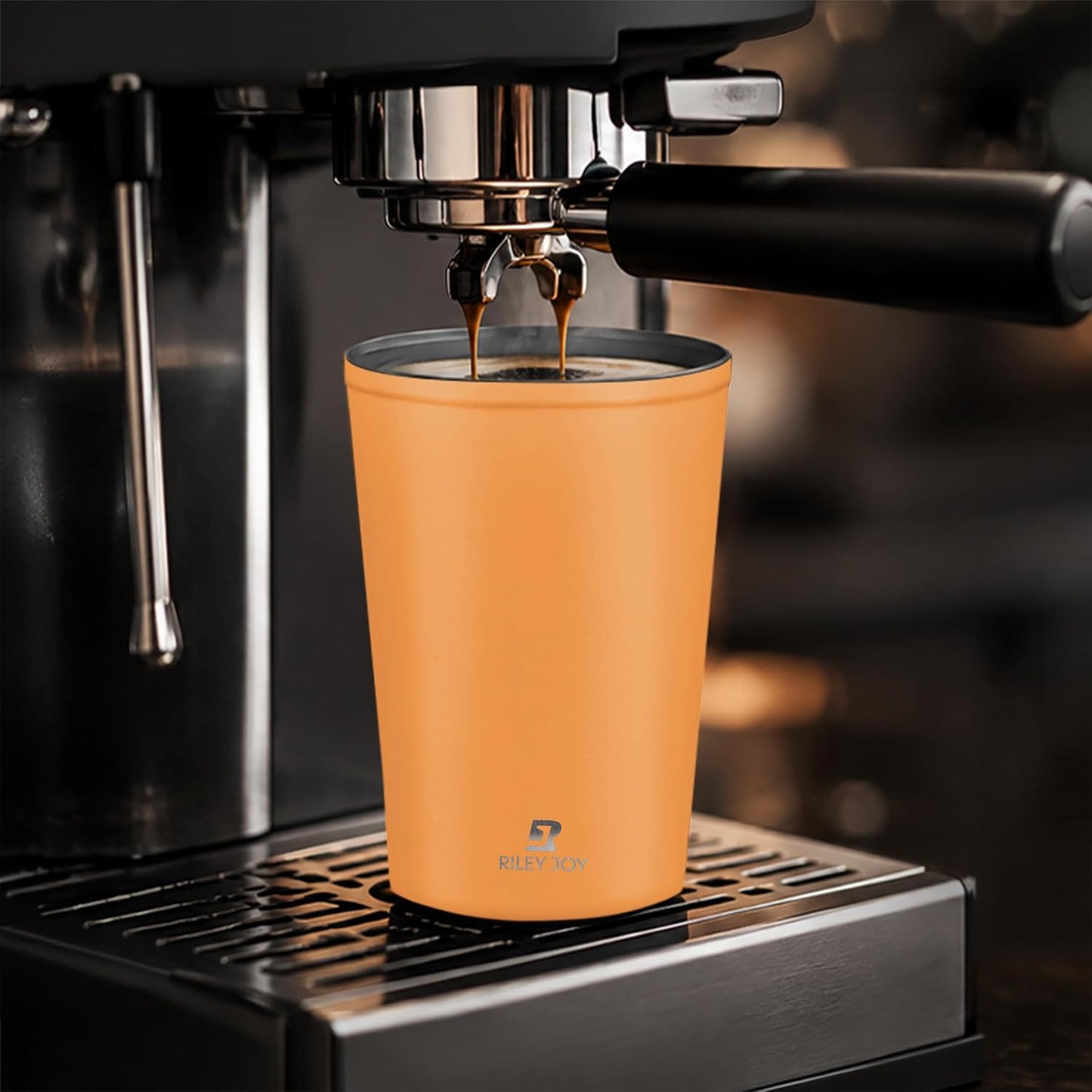 13oz Insulated Travel Coffee Mug, Hot & Iced Coffee Cups with Lids, White | 100% Leak Proof, Stainless Steel Vacuum Insulated, Cup holder Friendly, One-Touch Open, To Go, Reusable, Coffee Tumbler