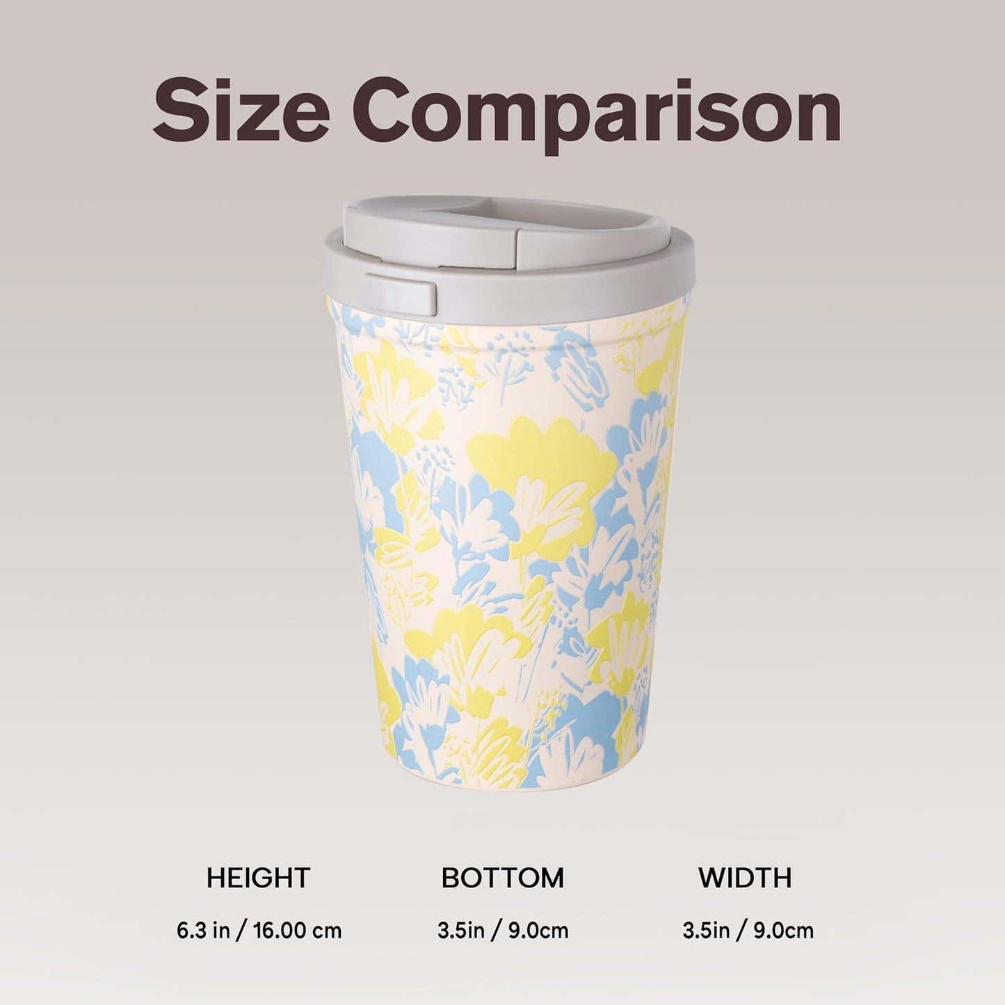 13oz Insulated Travel Coffee Mug, Hot & Iced Coffee Cups with Lids, White | 100% Leak Proof, Stainless Steel Vacuum Insulated, Cup holder Friendly, One-Touch Open, To Go, Reusable, Coffee Tumbler