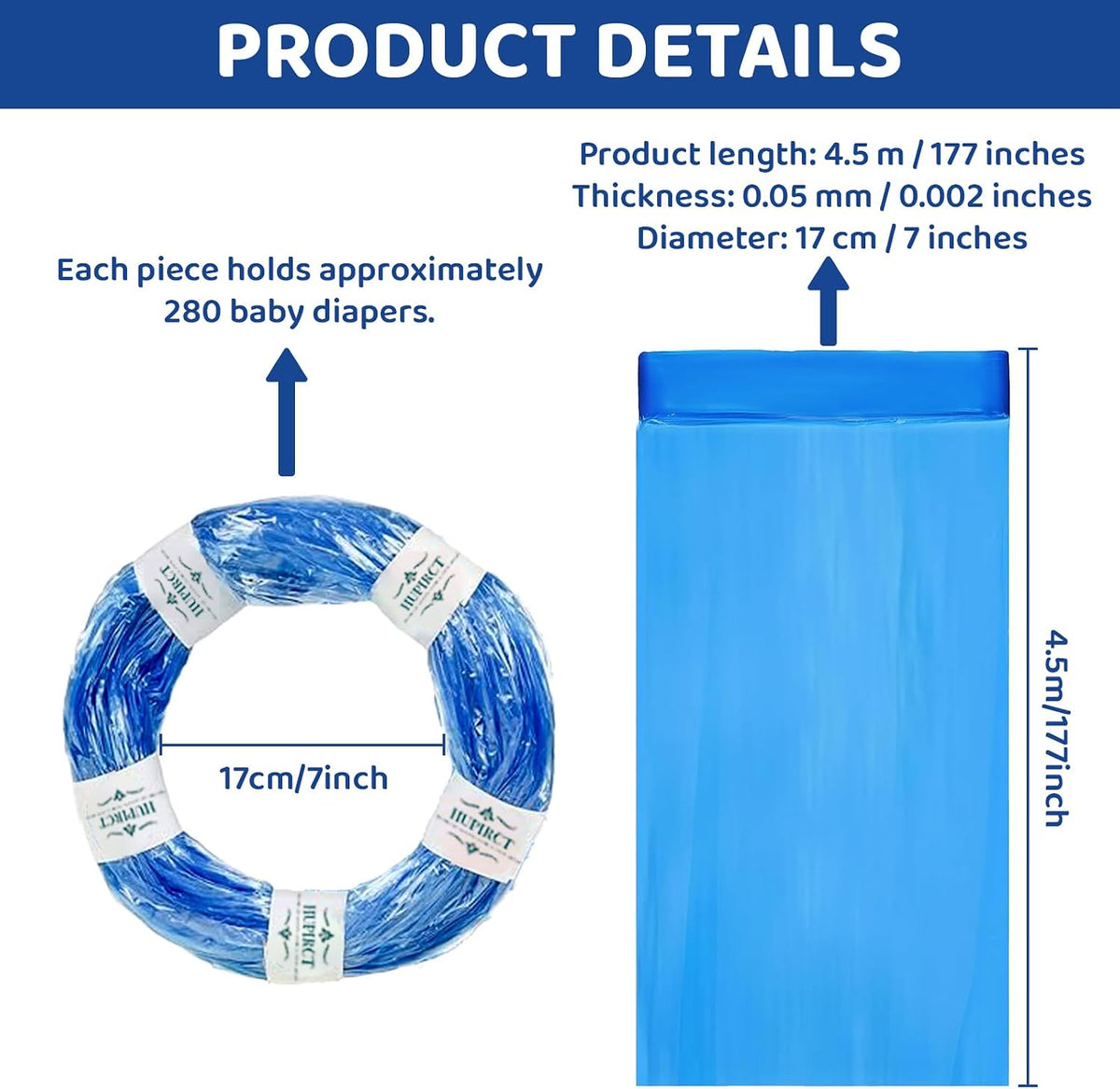 12er-Pack Refill Bags, Cat Litter Refill Bags, Diaper Refills, With Excellent Sealing and Toughness, The Refill Bag is Compatible With all Diaper Pails and Cat Litter Disposal Pails