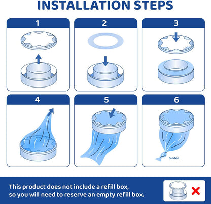 12er-Pack Refill Bags, Cat Litter Refill Bags, Diaper Refills, With Excellent Sealing and Toughness, The Refill Bag is Compatible With all Diaper Pails and Cat Litter Disposal Pails