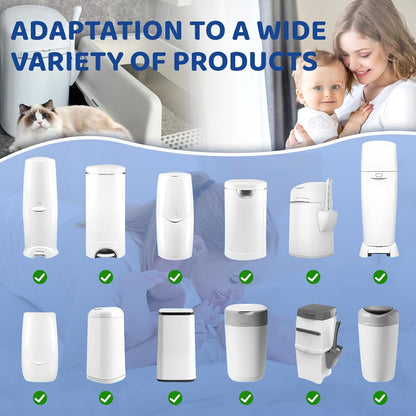 12er-Pack Refill Bags, Cat Litter Refill Bags, Diaper Refills, With Excellent Sealing and Toughness, The Refill Bag is Compatible With all Diaper Pails and Cat Litter Disposal Pails