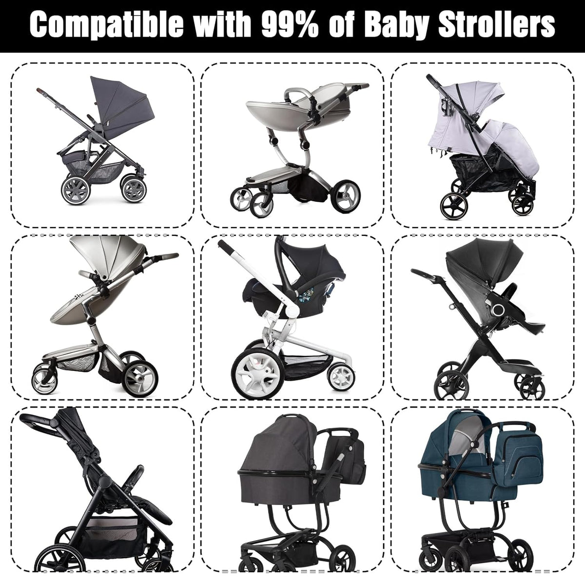 8pcs Stroller Hook Universal Stroller Clips and Hooks for Bikes
