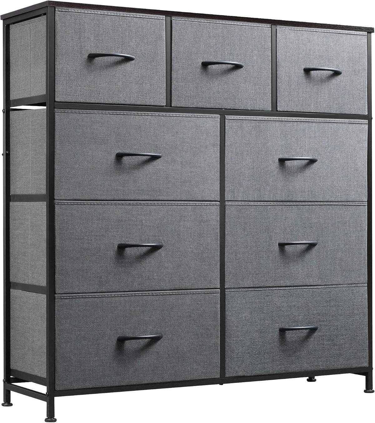 Tall Dresser for Bedroom, 9 Drawer Chest of Drawers, White
