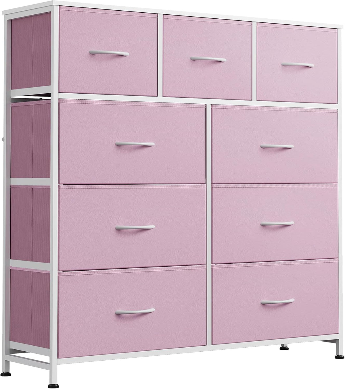 Tall Dresser for Bedroom, 9 Drawer Chest of Drawers, White