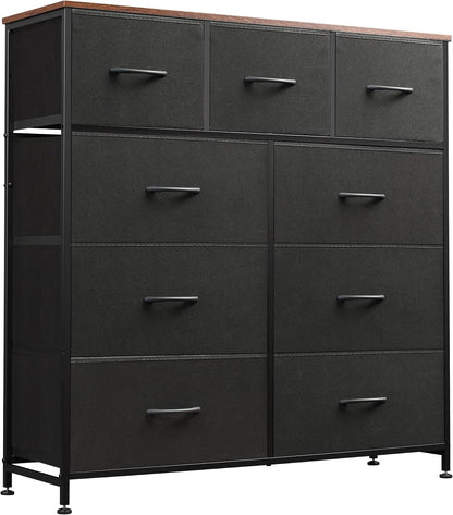 Tall Dresser for Bedroom, 9 Drawer Chest of Drawers, White