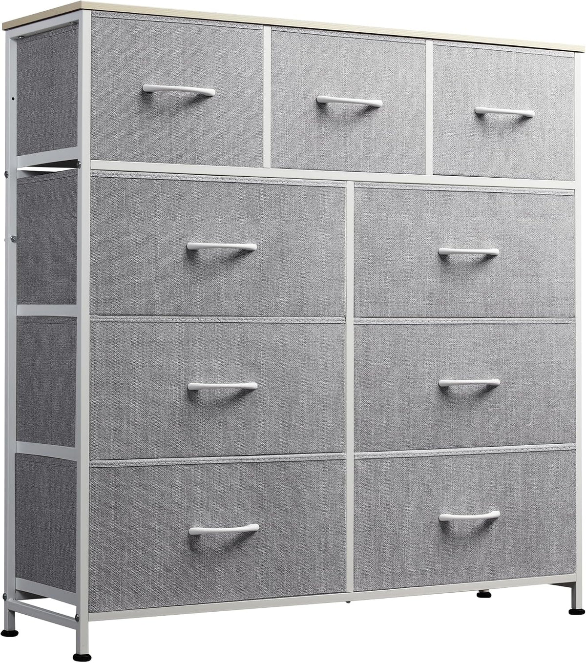 Tall Dresser for Bedroom, 9 Drawer Chest of Drawers, White
