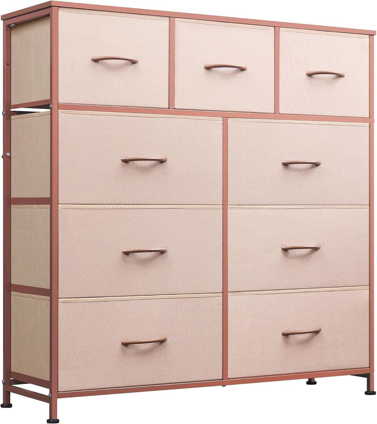 Tall Dresser for Bedroom, 9 Drawer Chest of Drawers, White