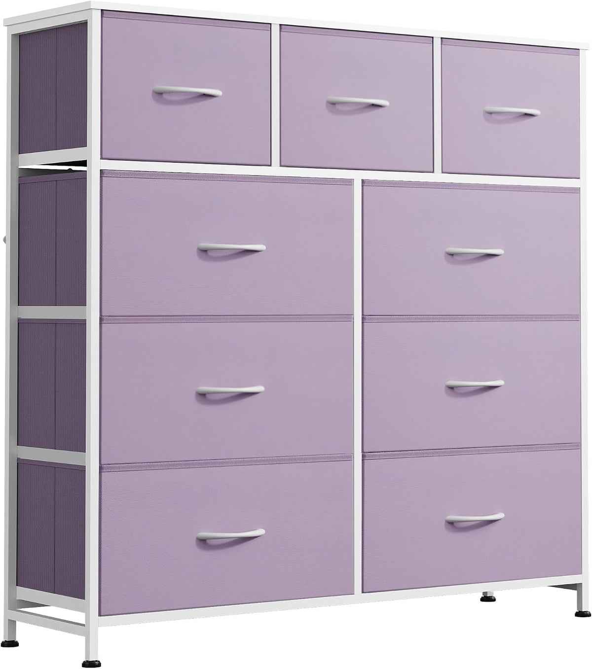 Tall Dresser for Bedroom, 9 Drawer Chest of Drawers, White