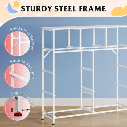 Tall Dresser for Bedroom, 9 Drawer Chest of Drawers, White