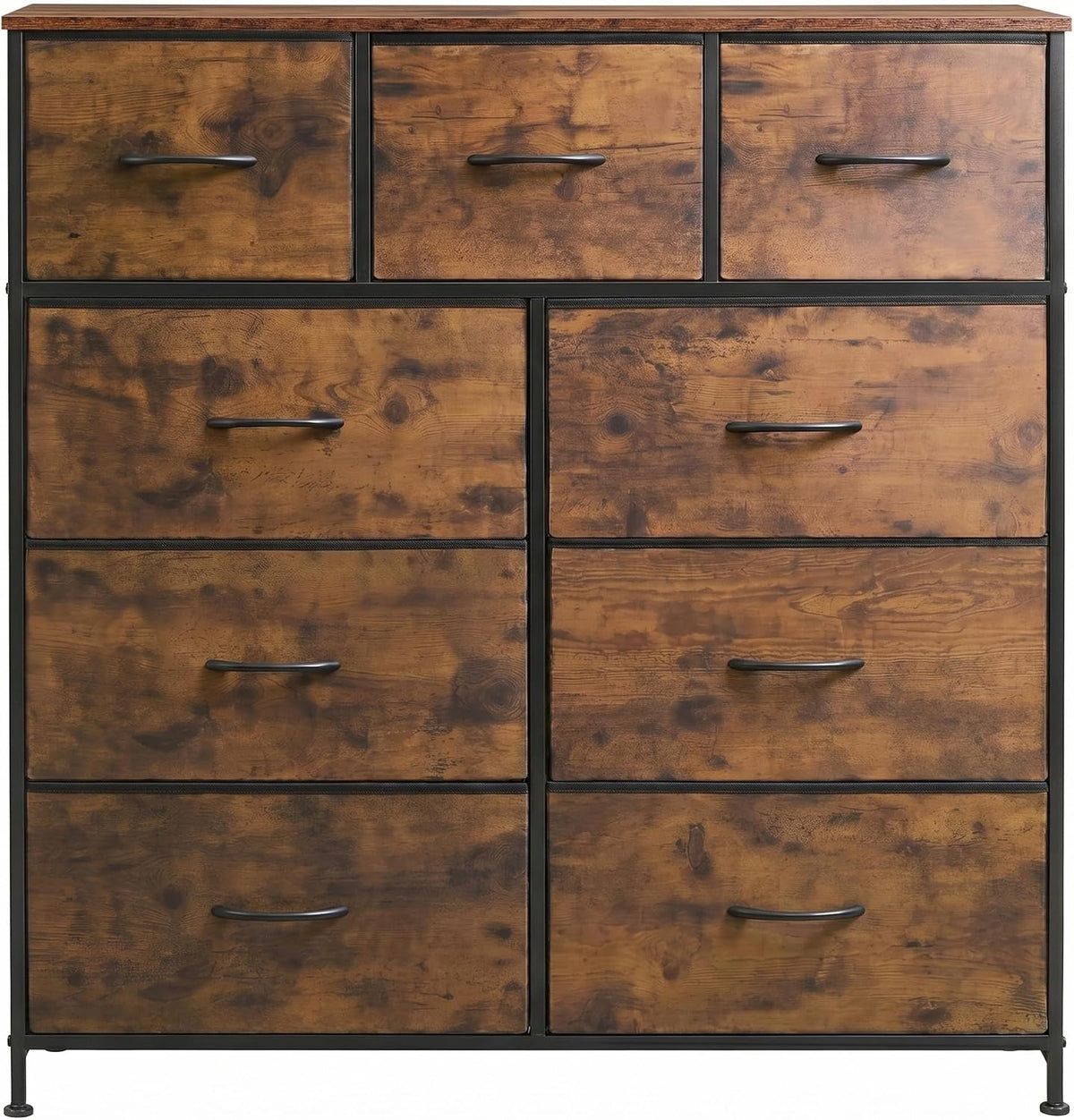 Tall Dresser for Bedroom, 9 Drawer Chest of Drawers, White