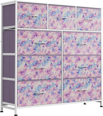 Tall Dresser for Bedroom, 9 Drawer Chest of Drawers, White