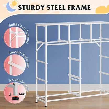 Tall Dresser for Bedroom, 9 Drawer Chest of Drawers, White