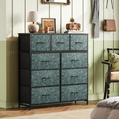 Tall Dresser for Bedroom, 9 Drawer Chest of Drawers, White