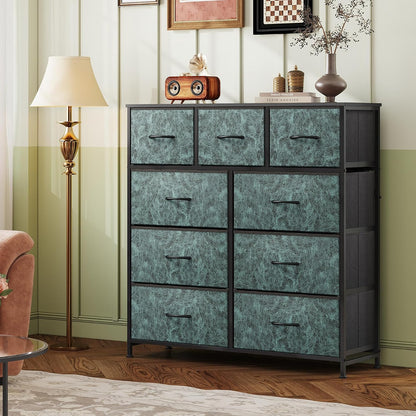 Tall Dresser for Bedroom, 9 Drawer Chest of Drawers, White