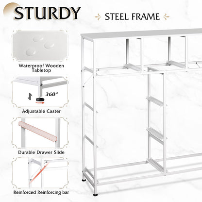 Tall Dresser for Bedroom, 9 Drawer Chest of Drawers, White