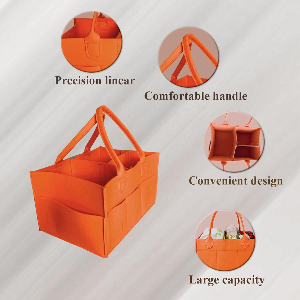 Baby Diaper Caddy is a versatile baby basket designed for nursery storage, car organization, and as a thoughtful gift for baby showers. It is perfect for storing diapers and baby wipes.