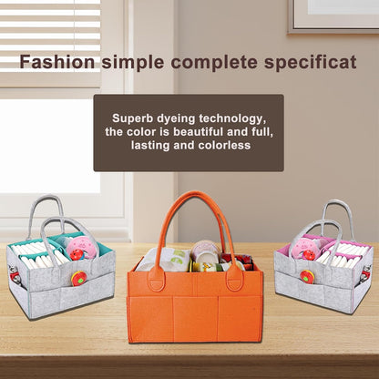 Baby Diaper Caddy is a versatile baby basket designed for nursery storage, car organization, and as a thoughtful gift for baby showers. It is perfect for storing diapers and baby wipes.