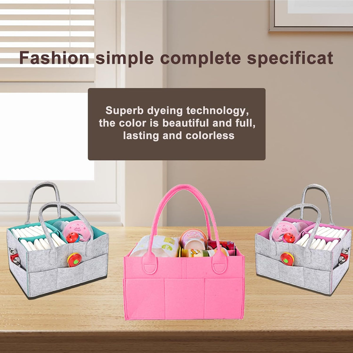 Baby Diaper Caddy is a versatile baby basket designed for nursery storage, car organization, and as a thoughtful gift for baby showers. It is perfect for storing diapers and baby wipes.