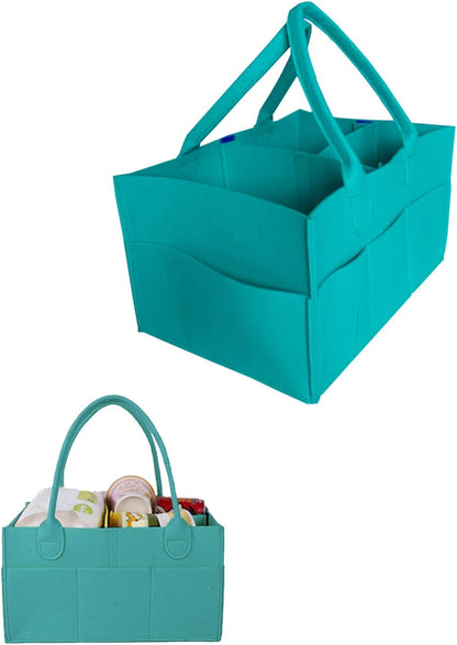 Baby Diaper Caddy is a versatile baby basket designed for nursery storage, car organization, and as a thoughtful gift for baby showers. It is perfect for storing diapers and baby wipes.