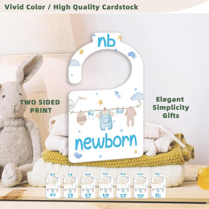 JMOST Eucalyptus Baby Closet Dividers for Nursery Closet Organizer, Newborn to 24 Months Size Clothes, Greenery Hangers with Size Dividers, Double Sided