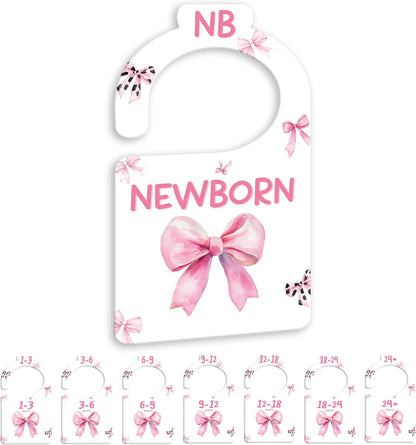 JMOST Eucalyptus Baby Closet Dividers for Nursery Closet Organizer, Newborn to 24 Months Size Clothes, Greenery Hangers with Size Dividers, Double Sided