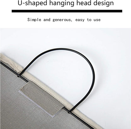 Wall Hanging Storage Bag, Waterproof Over The Door Closet Organizer Hanging Pocket Linen Cotton Organizer Box Containers for Bedroom, Bathroom (Black)