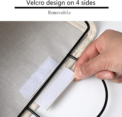 Wall Hanging Storage Bag, Waterproof Over The Door Closet Organizer Hanging Pocket Linen Cotton Organizer Box Containers for Bedroom, Bathroom (Black)