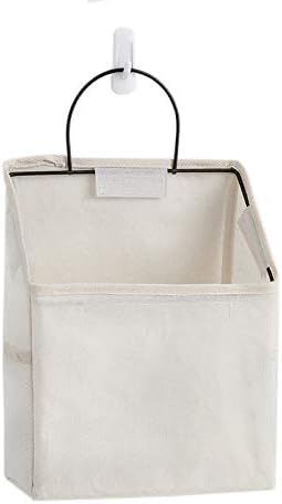Wall Hanging Storage Bag, Waterproof Over The Door Closet Organizer Hanging Pocket Linen Cotton Organizer Box Containers for Bedroom, Bathroom (Black)
