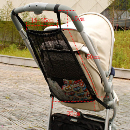 Universal Baby Stroller Hanging Mesh Pocket with Detachable Straps, 35x50cm
