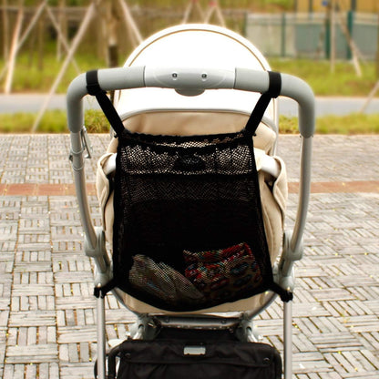 Universal Baby Stroller Hanging Mesh Pocket with Detachable Straps, 35x50cm