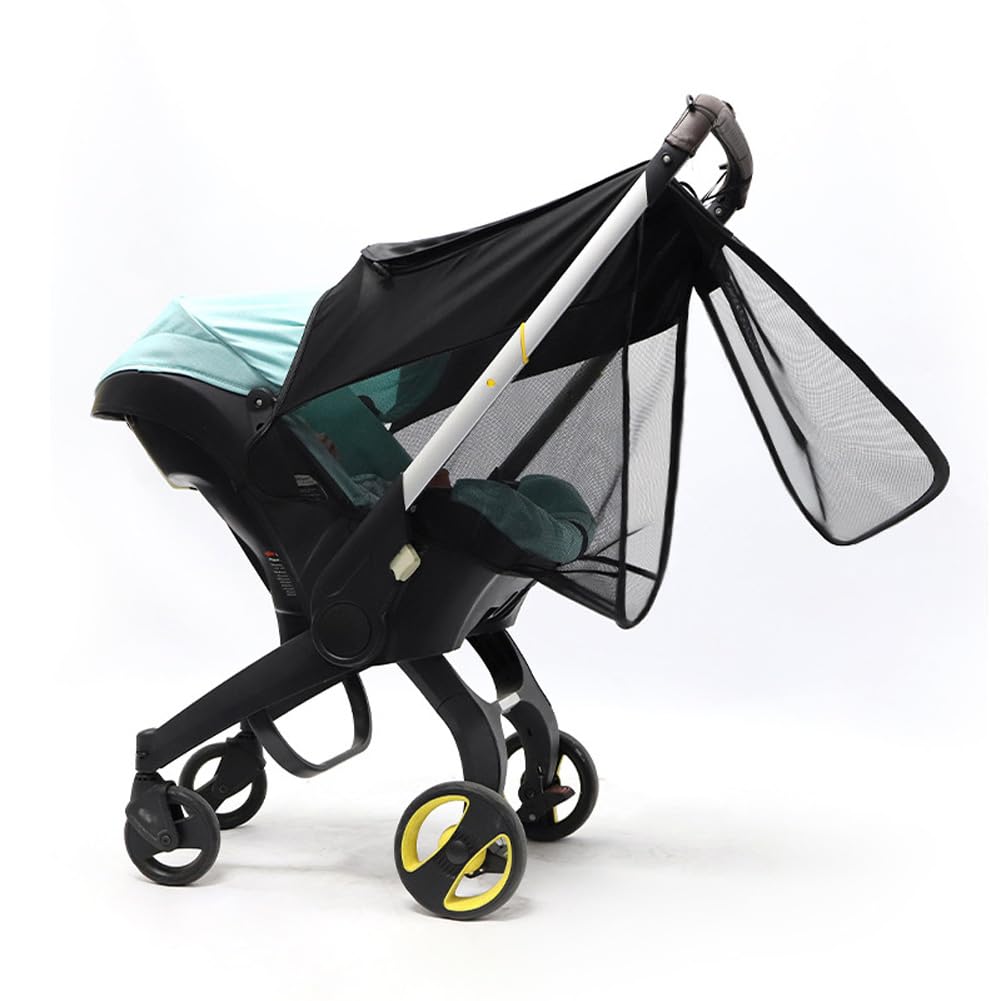 2 in 1 Strollers Sun Shade Net fit DOONA Baby Stroller and Carseat Sunshade Extension UV Protection Sun Cover Awning Umbrella 360° Full Coverage Snooze Shade Breathable Sun Protection Canopy