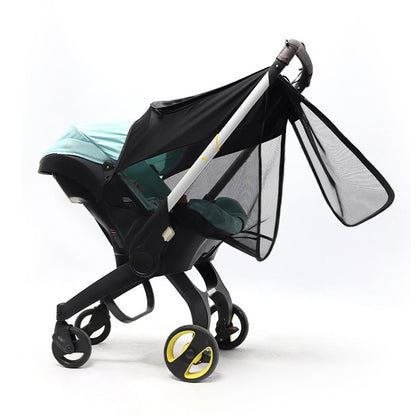 2 in 1 Strollers Sun Shade Net fit DOONA Baby Stroller and Carseat Sunshade Extension UV Protection Sun Cover Awning Umbrella 360° Full Coverage Snooze Shade Breathable Sun Protection Canopy
