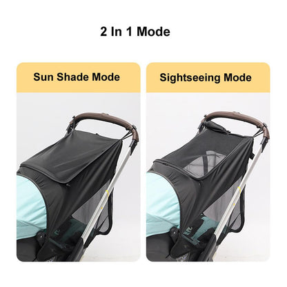 2 in 1 Strollers Sun Shade Net fit DOONA Baby Stroller and Carseat Sunshade Extension UV Protection Sun Cover Awning Umbrella 360° Full Coverage Snooze Shade Breathable Sun Protection Canopy