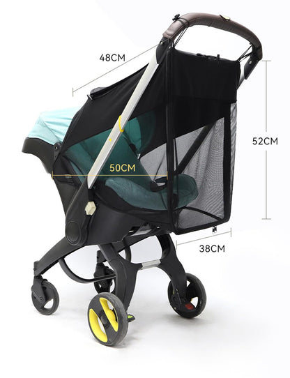 2 in 1 Strollers Sun Shade Net fit DOONA Baby Stroller and Carseat Sunshade Extension UV Protection Sun Cover Awning Umbrella 360° Full Coverage Snooze Shade Breathable Sun Protection Canopy