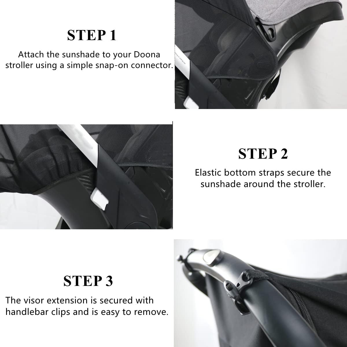 2 in 1 Strollers Sun Shade Net fit DOONA Baby Stroller and Carseat Sunshade Extension UV Protection Sun Cover Awning Umbrella 360° Full Coverage Snooze Shade Breathable Sun Protection Canopy