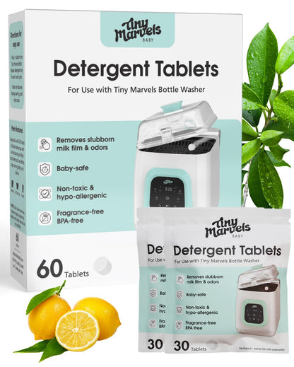 Bottle Washer Tablets 120PCS, Baby-Safe and Deep Cleans Milk Residue & Odor