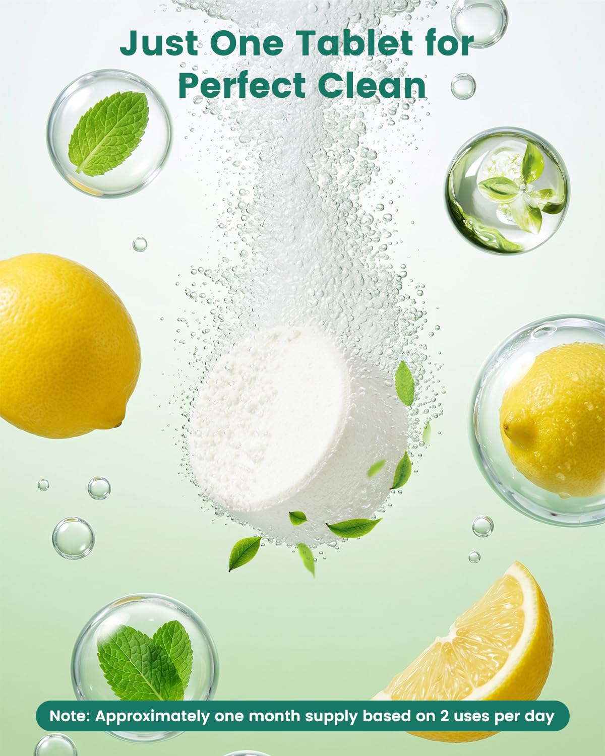 Bottle Washer Tablets 120PCS, Baby-Safe and Deep Cleans Milk Residue & Odor