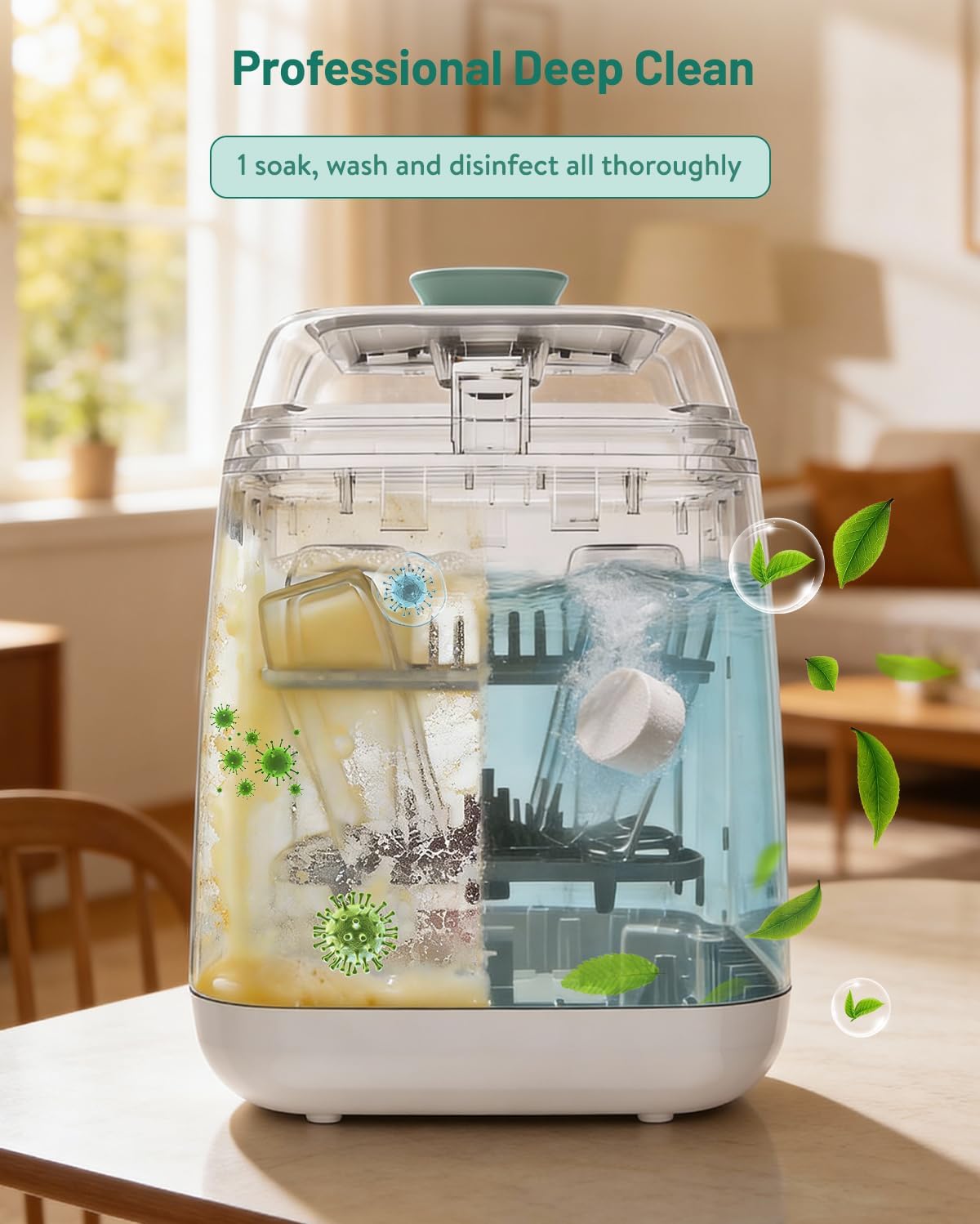 Bottle Washer Tablets 120PCS, Baby-Safe and Deep Cleans Milk Residue & Odor